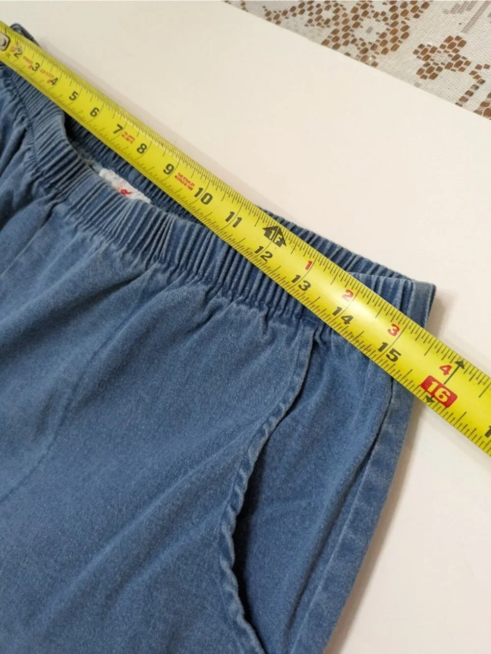 Quacker Factory Elastic Waist Jean Pants Womens Size 1X Rhinestone Detail - Picture 4 of 7